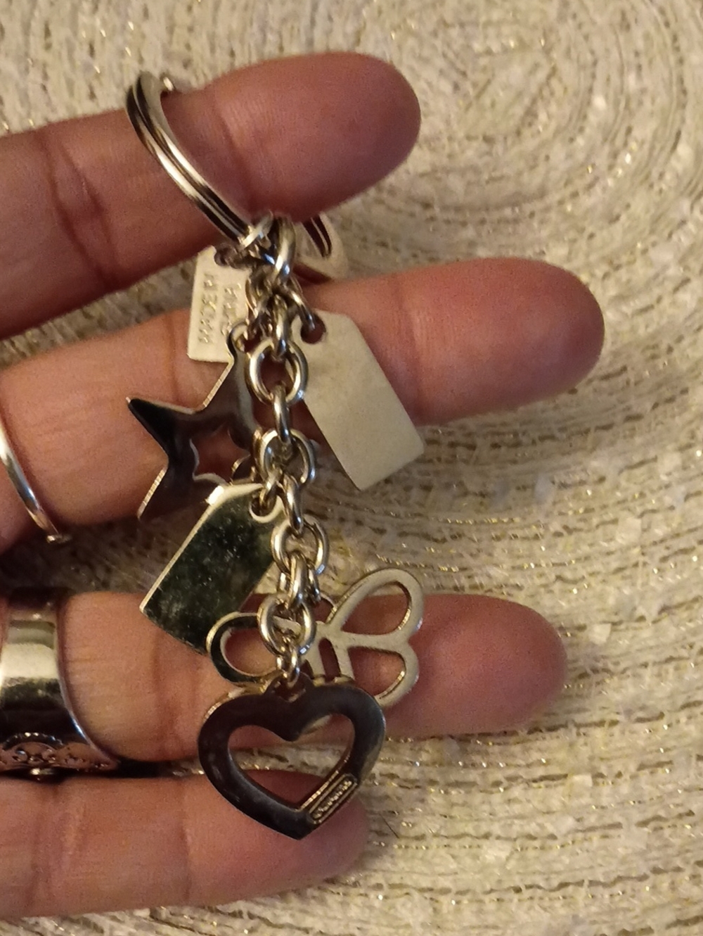Coach Multi Silver Metal charms Keychain/Keyring/Keyfob